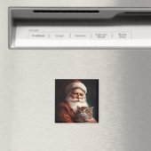 Perzische kat met Kerstman Kerstfeest Magneet (Insitu (Vaatwasser))