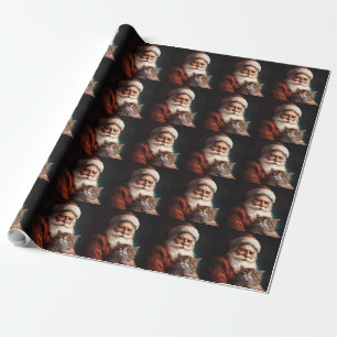 Perzische kat met Kerstman Kerstmis  Cadeaupapier