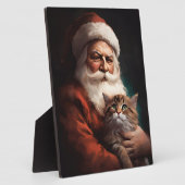 Perzische kat met Kerstman Kerstmis  Fotoplaat (Zijkant)