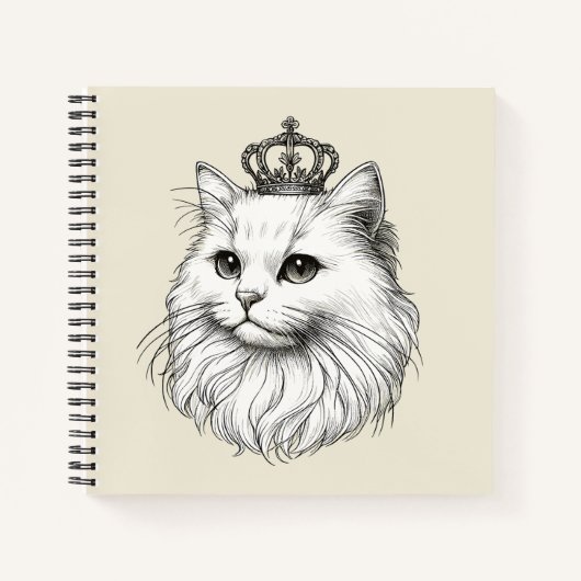 Perzische kat met kroon notitieboek (Voorkant)