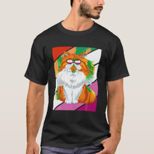Perzische Kat Met Pride Lesbische Vlag LGBTQ Trots T-shirt