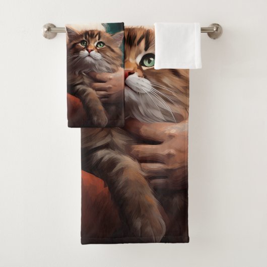 Perzische Kat Met Sinterklaas Feestelijke Kerstmis Bad Handdoek (Insitu)