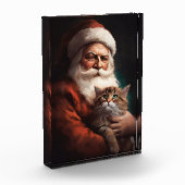 Perzische Kat Met Sinterklaas Feestelijke Kerstmis Fotoblokken (Links)