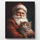 Perzische Kat Met Sinterklaas Feestelijke Kerstmis Fotoplaat (Voorkant)