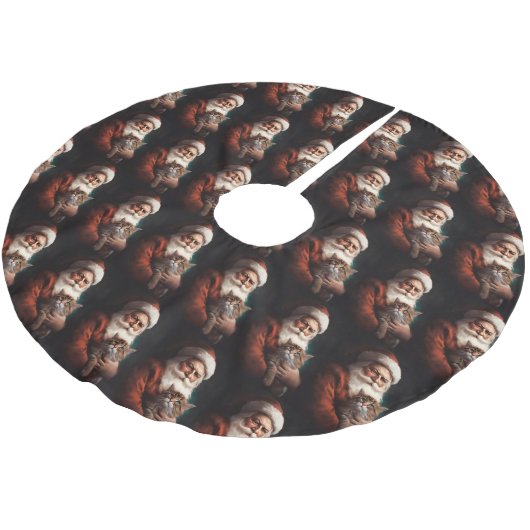 Perzische Kat Met Sinterklaas Feestelijke Kerstmis Kerstboom Rok (Gekanteld)