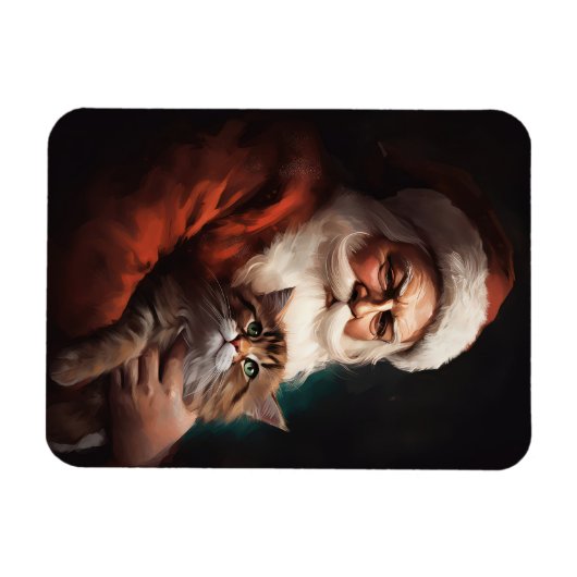Perzische Kat Met Sinterklaas Feestelijke Kerstmis Magneet (Horizontaal)