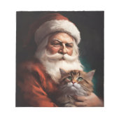 Perzische Kat Met Sinterklaas Feestelijke Kerstmis Notitieblok (Voorkant)