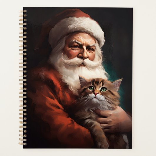 Perzische Kat Met Sinterklaas Feestelijke Kerstmis Planner (Voorkant)
