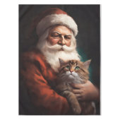 Perzische Kat Met Sinterklaas Feestelijke Kerstmis Tafelkleed (Voorkant)