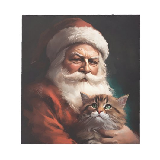 Perzische kat met Sinterklaas Festive Kerst Notitieblok (Voorkant)