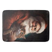 Perzische kat met Sinterklaas Festive Kerstmis  Badmat (Voorkant)
