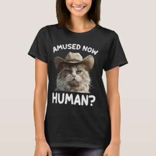 Perzische kat nu geamuseerd, menselijke grappige P T-shirt