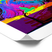 Perzische kat op bank poster (Hoek)