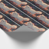 Perzische kat op een vliegend tapijt cadeaupapier (Hoek)