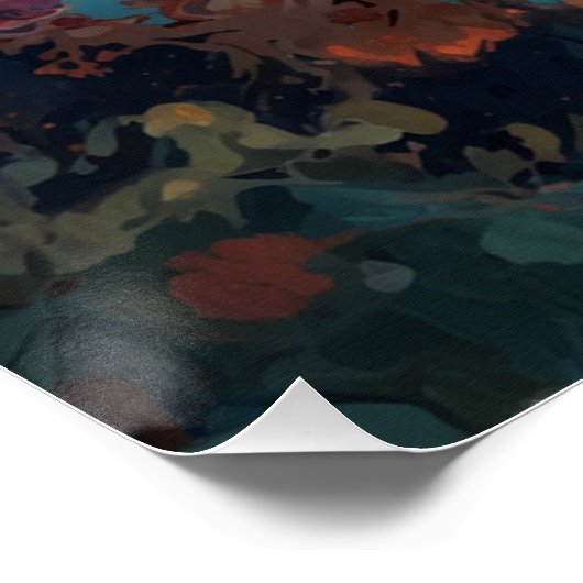 Perzische kat op een vliegend tapijt perfect poster (Hoek)