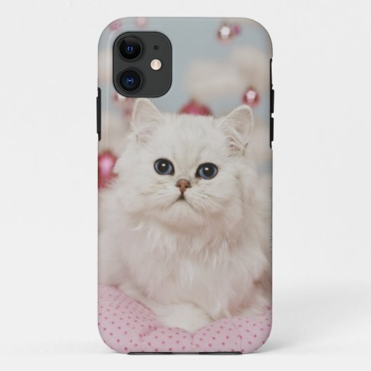 Perzische kat op roze kussen Case-Mate iPhone case (Achterkant)