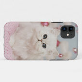 Perzische kat op roze kussen Case-Mate iPhone case (Achterkant (horizontaal))
