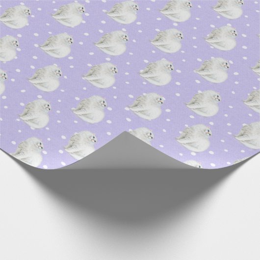 Perzische kat op Stippen Cadeaupapier (Hoek)