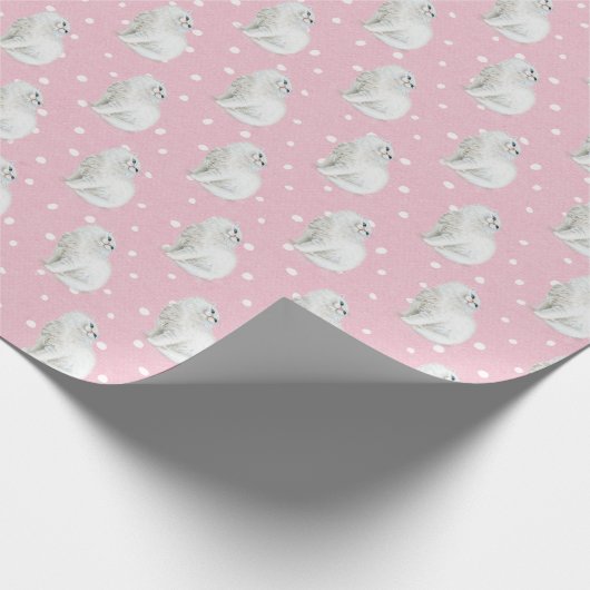 Perzische kat op Stippen Cadeaupapier (Hoek)