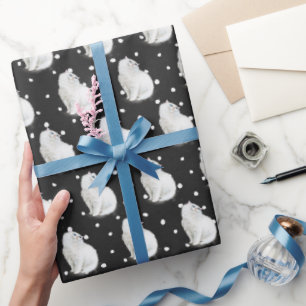 Perzische kat op Stippen Cadeaupapier