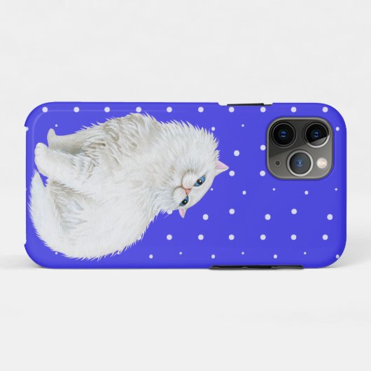 Perzische kat op witte stippen Case-Mate iPhone case (Achterkant (horizontaal))