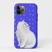 Perzische kat op witte stippen Case-Mate iPhone case (Achterkant)