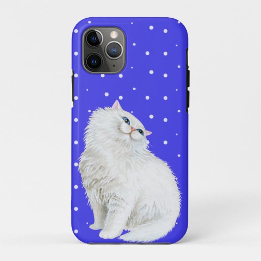 Perzische kat op witte stippen Case-Mate iPhone case (Achterkant)