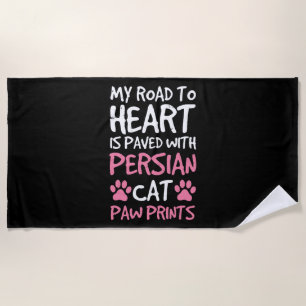 Perzische Kat Paw Paws Prints Hart Strandlaken
