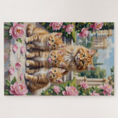 Perzische Kat Peony Palace Kunst Legpuzzel (Horizontaal)