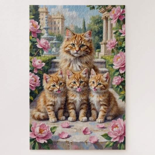 Perzische Kat Peony Palace Kunst Legpuzzel (Verticaal)