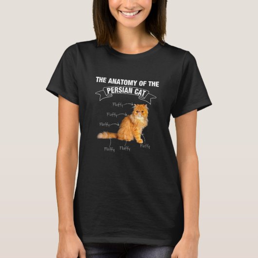Perzische Kat Perzische Katten Anatomie T-shirt (Voorkant)