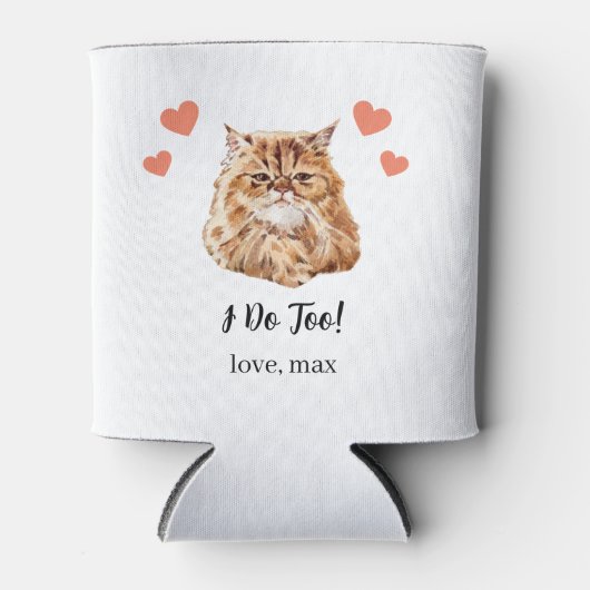 Perzische kat Pet bruiloft Koelbox gunst Blikjeskoeler (Voorkant)