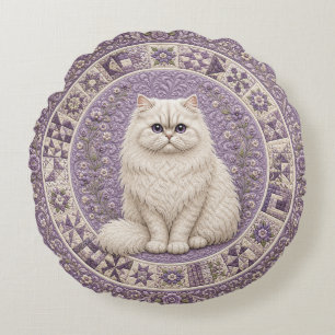 Perzische Kat Quilt Rond Kussen
