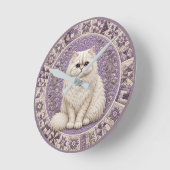 Perzische Kat Quilt Ronde Klok (Hoek)