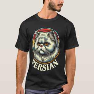 Perzische Kat Retro Stijl T-shirt