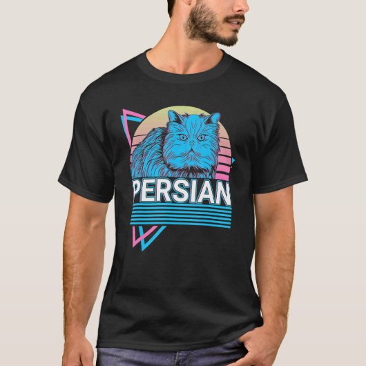 Perzische Kat Retro T-shirt (Voorkant)
