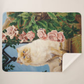Perzische kat Rozen Dryad Sherpa Deken (Voorkant (horizontaal))