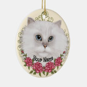 Perzische Kat Rozen Keramisch Ornament (Rechts)