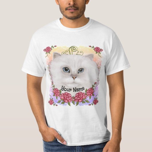 Perzische Kat Rozen T-shirt (Voorkant)