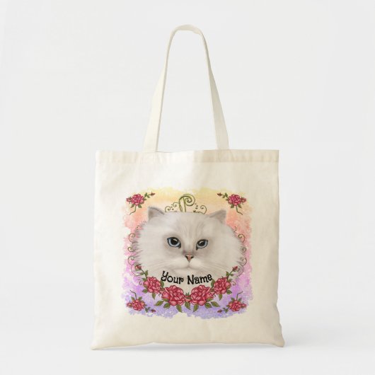 Perzische Kat Rozen Tote Bag (Voorkant)