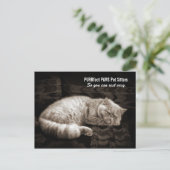 Perzische kat slapen in sepia tonen huisdier sitte briefkaart (Staand voorkant)