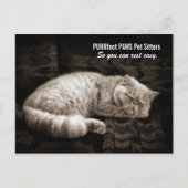 Perzische kat slapen in sepia tonen huisdier sitte briefkaart (Voorkant)