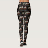Perzische Kat Snowy Sleigh Kerstmisdecor Leggings (Achterkant)
