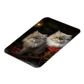 Perzische Kat Snowy Sleigh Kerstmisdecor Magneet (Linkerzijde)