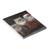 Perzische Kat Snowy Sleigh Kerstmisdecor Notitieblok (Schuin)