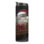 Perzische Kat Snowy Sleigh Kerstmisdecor Thermosbeker (Geroteerd rechts)
