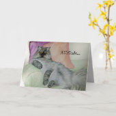 Perzische kat-standverjaarkaart kaart (Gele Bloem)