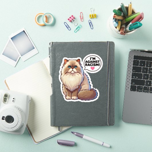 Perzische kat tegen racisme sticker (iPad Cover)