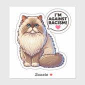 Perzische kat tegen racisme sticker (Vel)