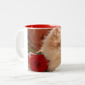 Perzische kat tweekleurige koffiemok (Voorkant links)